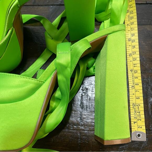 Gianni Binni satin platform ankle wrap heels size 11 - Picture 7 of 16